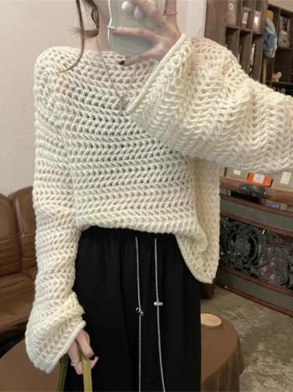 Bell Sleeve Off Shoulder Sweater - Image 3