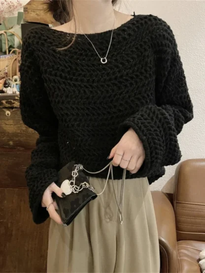 Bell Sleeve Off Shoulder Sweater - Image 4