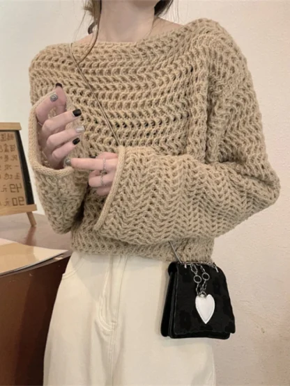 Bell Sleeve Off Shoulder Sweater - Image 5