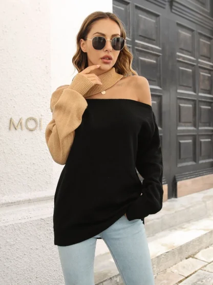 One-line Neck Off Shoulder Sweater