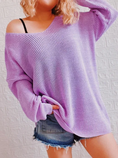 Knitted Oversized Off Shoulder Sweater