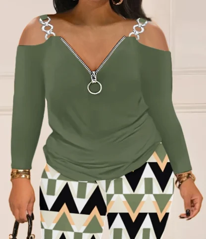 Cold Shoulder Sweater Coord Set - Image 2