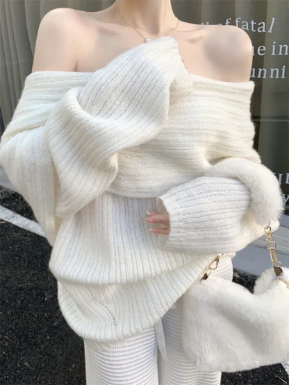 Oversized Elegant Off Shoulder Sweater