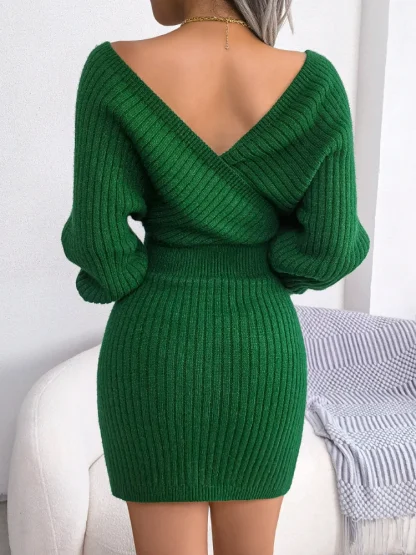 Cross Off Shoulder Sweater Dress - Image 2