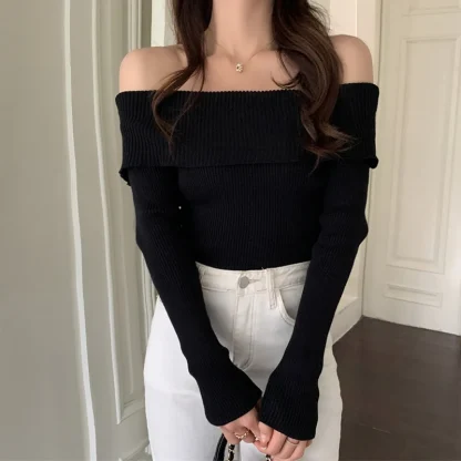 Slim Chic Off Shoulder Sweater - Image 5