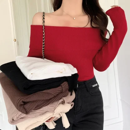 Slim Chic Off Shoulder Sweater - Image 6