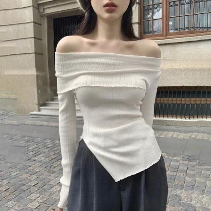 Sexy Fitted Off Shoulder Sweater