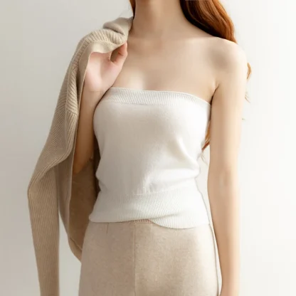 Casual Neutral Tube Sweater Tops - Image 5