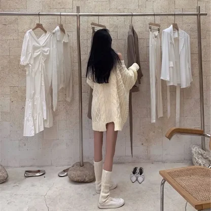 Cold Shoulder Knitted Turtleneck Sweater - Image 5