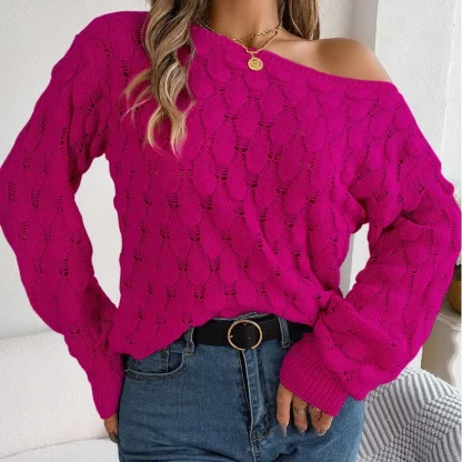 Hollow Style Off Shoulder Sweater - Image 5
