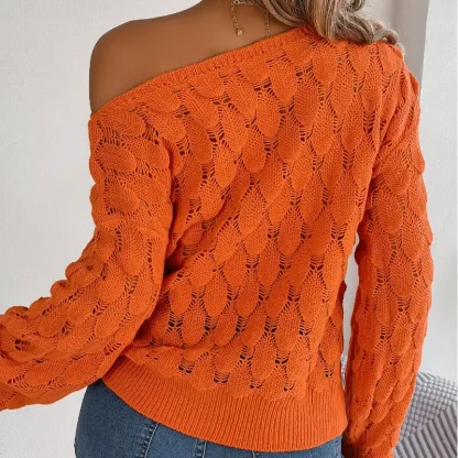Hollow Style Off Shoulder Sweater - Image 2