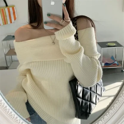 Elegant Cozy Off Shoulder Sweater