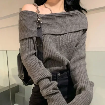 Jumper Off Shoulder Sweater Tops