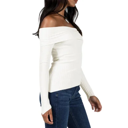 Casual Off Shoulder Sweater Tops - Image 2