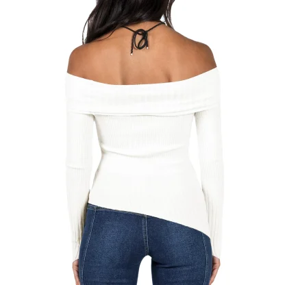 Casual Off Shoulder Sweater Tops - Image 3