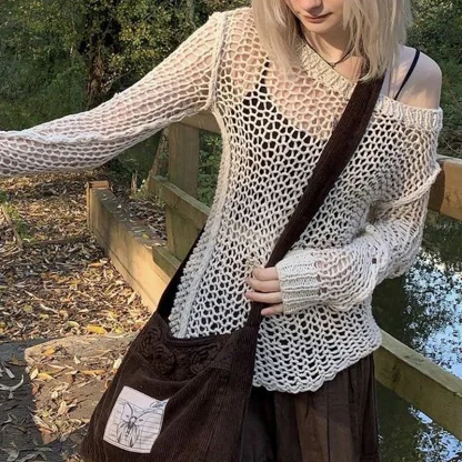 Chic Mesh Off Shoulder Sweater