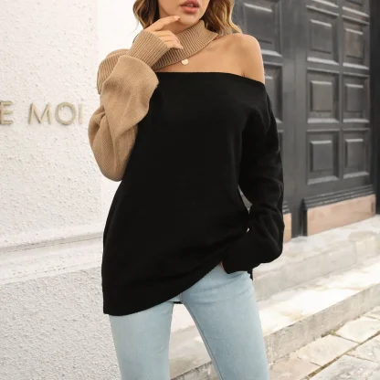 Cutout Off Shoulder Sweater Tops - Image 3
