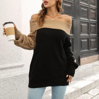 Cutout Off Shoulder Sweater Tops - Image 4