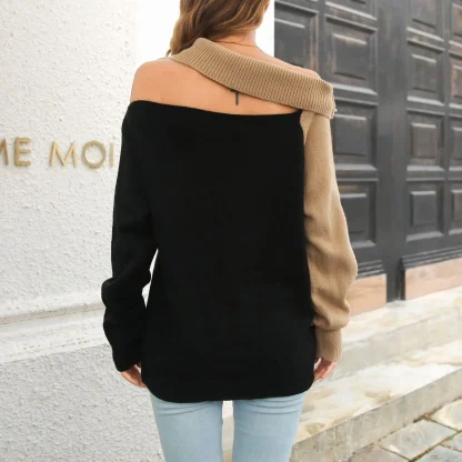 Cutout Off Shoulder Sweater Tops - Image 5