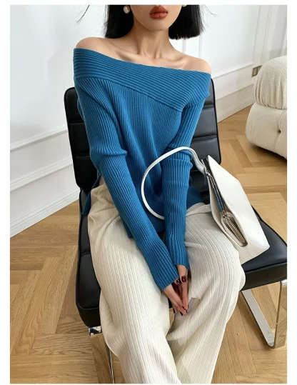 Slit Chic Off Shoulder Sweater - Image 7