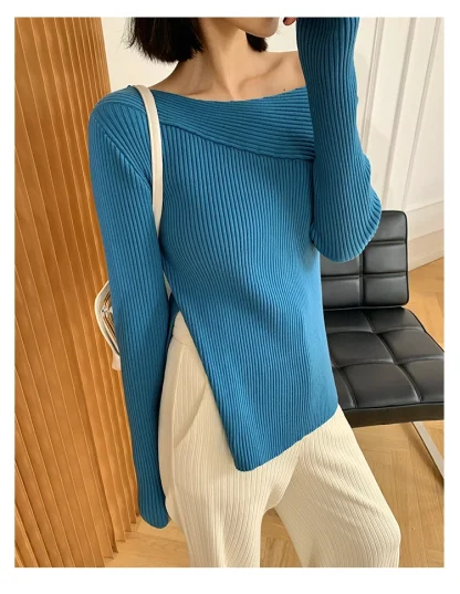 Slit Chic Off Shoulder Sweater