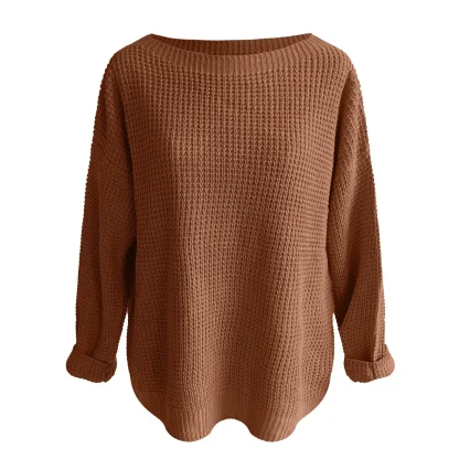 Casual Slash Off Shoulder Sweater - Image 5