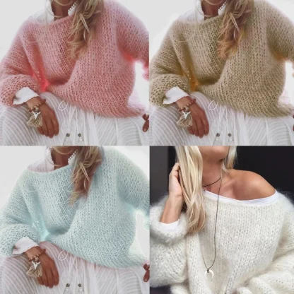 Oversized Cozy Off Shoulder Sweater - Image 6