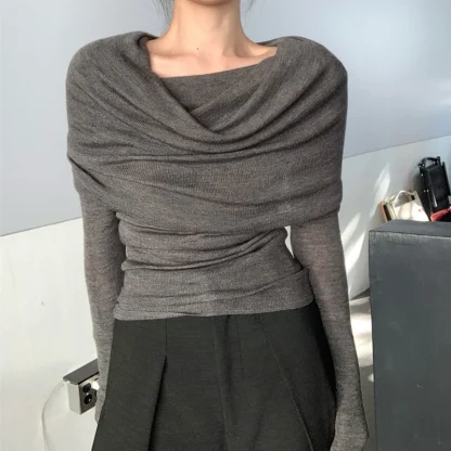 Sexy Fit Off Shoulder Sweater - Image 2