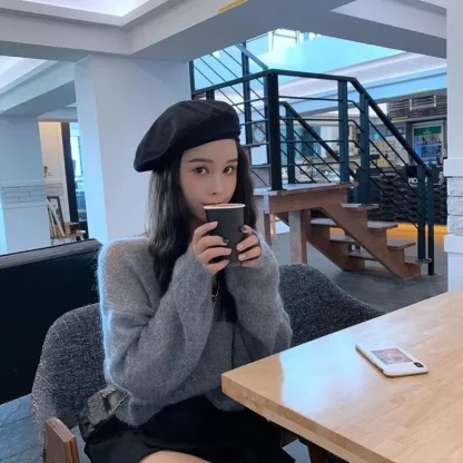 Cozy See-Through Off Shoulder Sweater - Image 4