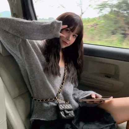 Cozy See-Through Off Shoulder Sweater - Image 5