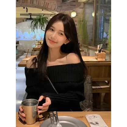 Chic Knitted Off Shoulder Sweater - Image 5