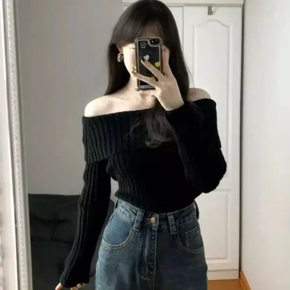 Chic Knitted Off Shoulder Sweater