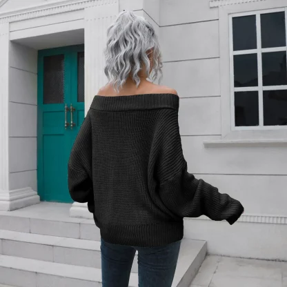 Casual Elegant Off Shoulder Sweater - Image 4