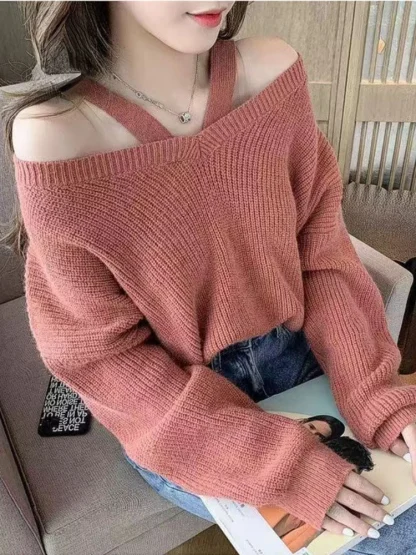 Two Strap Off Shoulder Sweater