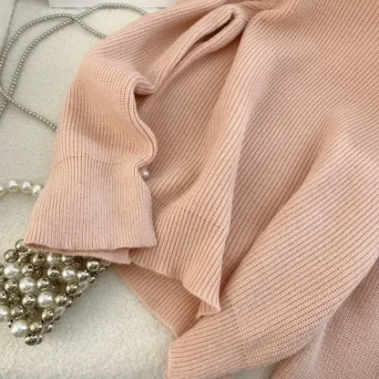 One-Strap Cutout Off Shoulder Sweater - Image 7