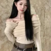 Chic Folds Off Shoulder Sweater - Image 4