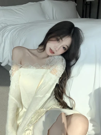 Elegant Lace Off Shoulder Sweater - Image 5
