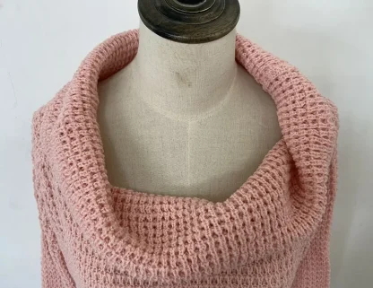 Casual Chunky Off Shoulder Sweater - Image 7