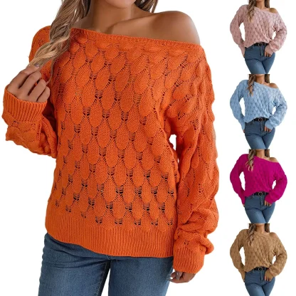 Chic Hollow Off Shoulder Sweater - Image 7
