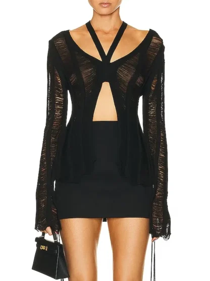 Sexy Hollow Off Shoulder Sweater