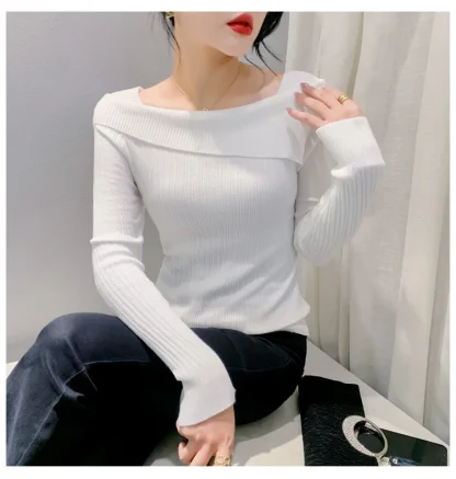 Chic Slim Off Shoulder Sweater - Image 6