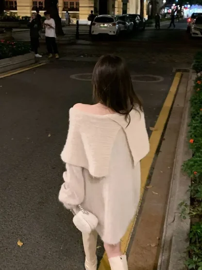 Cozy Elegant Off Shoulder Sweater - Image 4