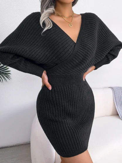 Cross Off Shoulder Sweater Dress - Image 7
