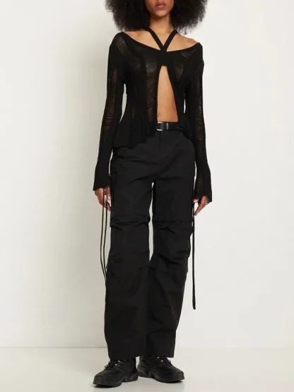 Sexy Hollow Off Shoulder Sweater - Image 5