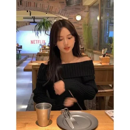 Chic Knitted Off Shoulder Sweater - Image 7