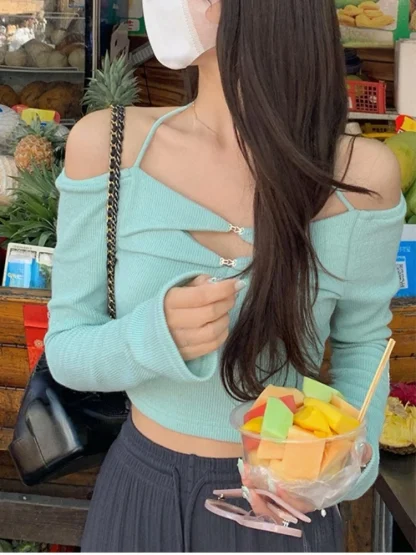 Elegant Off Shoulder Sweater Tops - Image 2