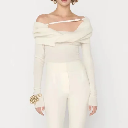 Slash Strap Off Shoulder Sweater