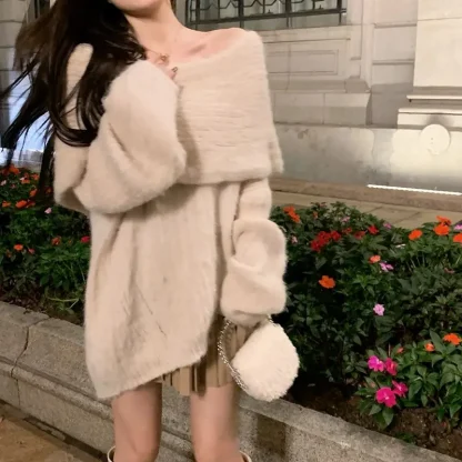 Cozy Elegant Off Shoulder Sweater - Image 6