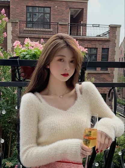 Knit Cold Shoulder Sweater Tops