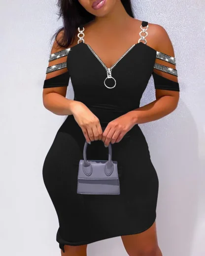 Elegant Off Shoulder Sweater Dress - Image 2